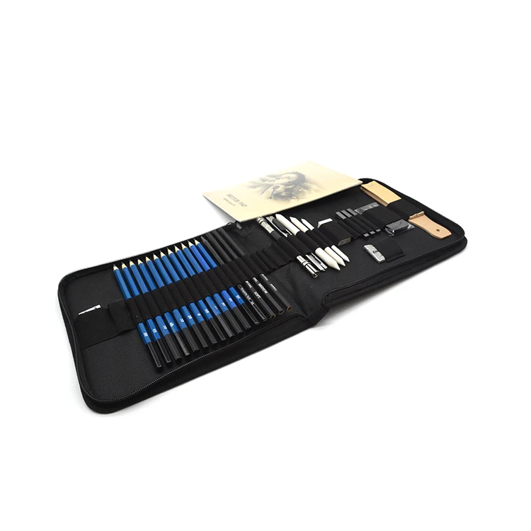 33Pcs Sketch Pencils & Drawing Kit Graphite Pencils Charcoal Sticks Eraser