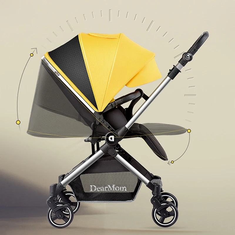 Purorigin Elegant Luxury Exclusive Large Space Automatic Folding Portable Travel Stroller Light Weight Airplane Baby Carriage