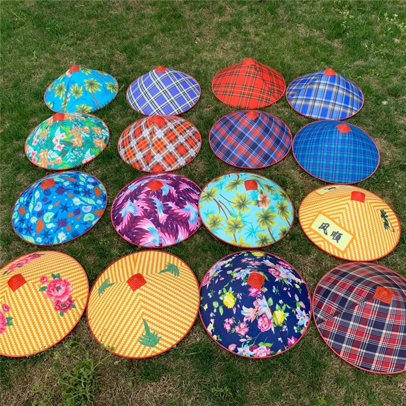Umbrella Cloth Plastic Hainan Fishermen Manufacturers Vietnamese Sunblock Pointed Wholesale Straw Hats