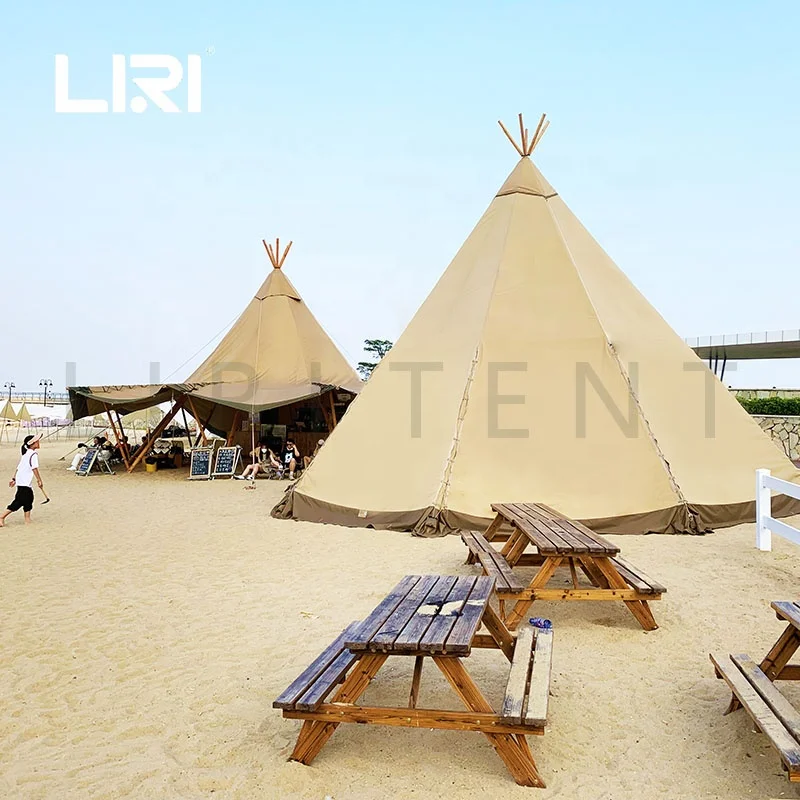 Сверхмощный открытый вигвам Тип парусиновая пляжная Солнцезащитная палатка для кофейни напитков