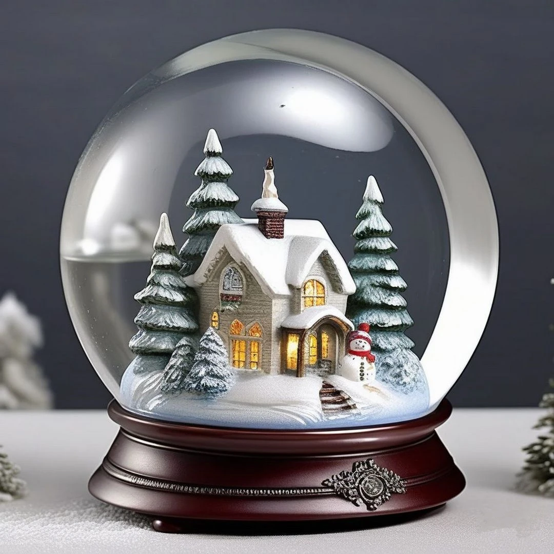 Snow globes customized globe luxury Christmas village house decorations Christmas Custom Globe customized snow ball
