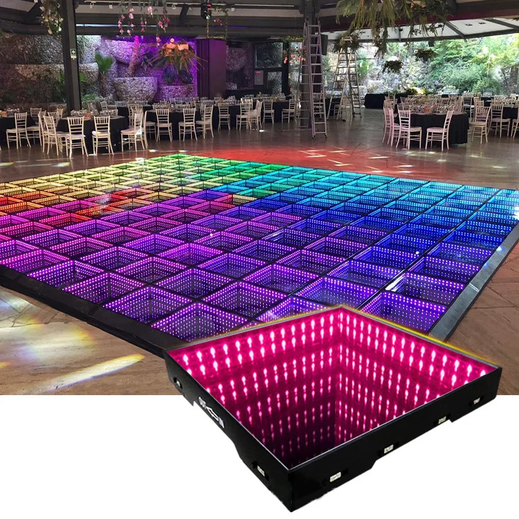 Portable Dancing Panels 3d Mirror Dj Nightclub Disco Party Wedding Stage Light Rgb Full Color Led Dance Floor