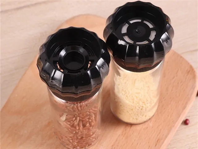 herb & spice mills glass spice jar with grinder for grinding the dry grain, spice
