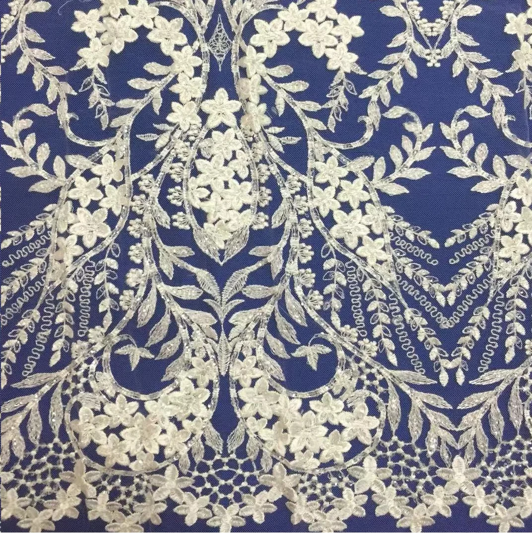 classic   new   embroidery lace fabric with sequins