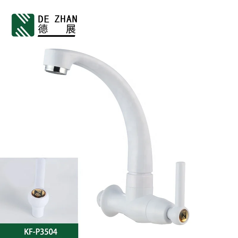 
Modern Single Handle Chrome Plastic Water Tap Single Cold Kitchen Sink Faucet 