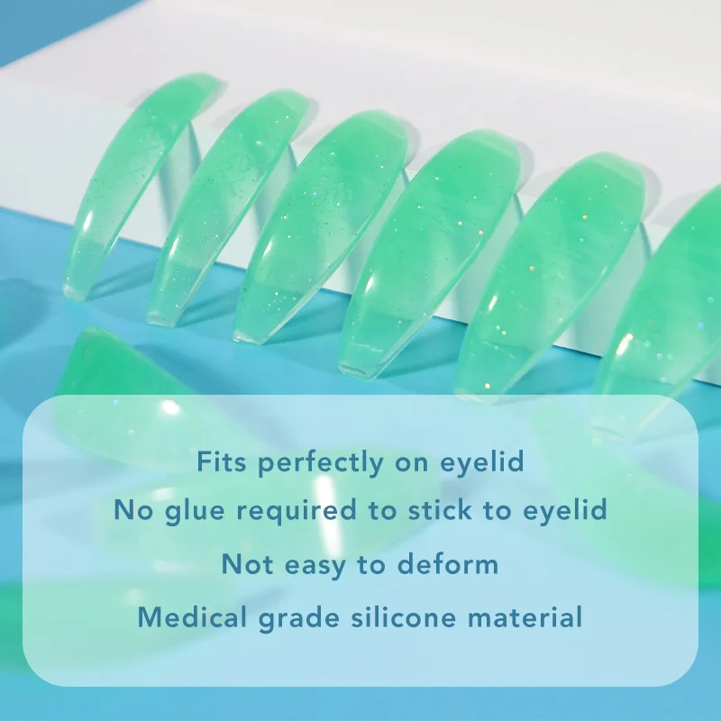 Translucent Eyelash Perm Shield Soft Lash Lift Silicone Pad Reusable Glue free Self Sticky Lash Lifting Rod Lash Perming shields