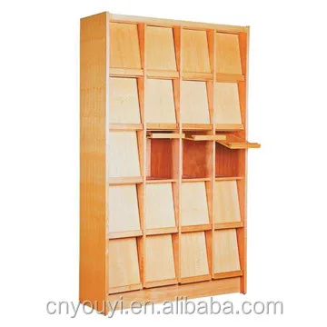 School Child Wooden Environmental Kids book shelf toy storage cabinet
