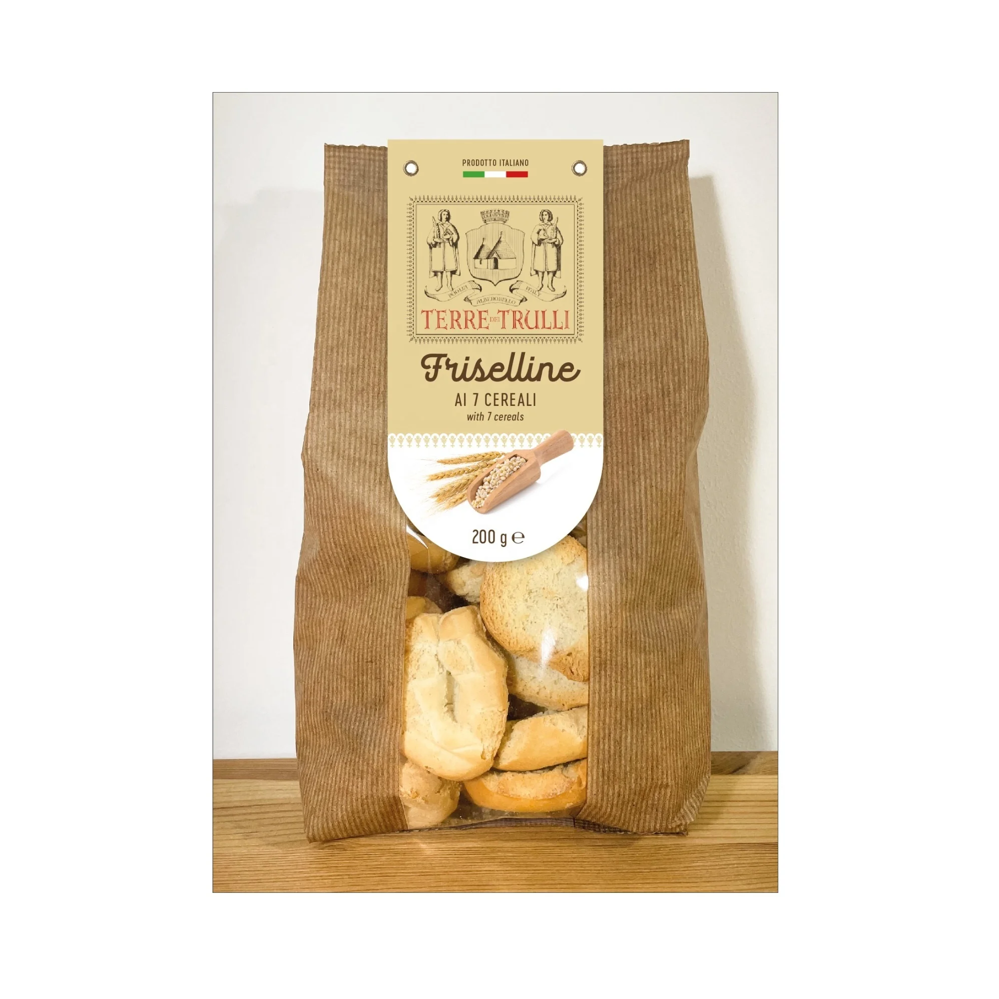 Premium italian Quality Bread Croutons Savoury Snacks -  Friselline with 7 Cereals 200g - Grain Snacks for Aperitif, GDO, Horeca