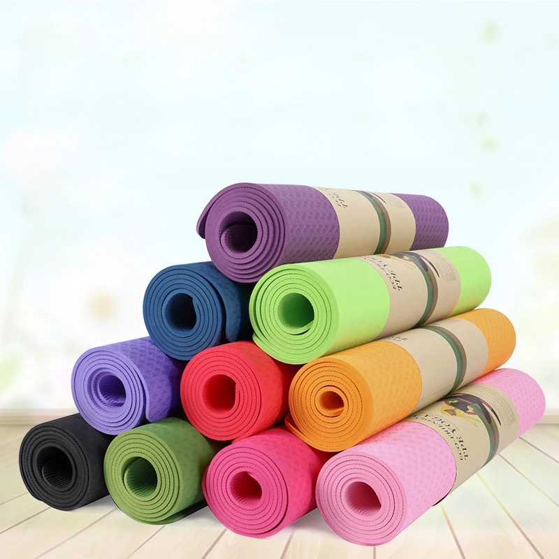 Pilates Foldable With Carrying Strap Eco Friendly TPE Yoga Mat