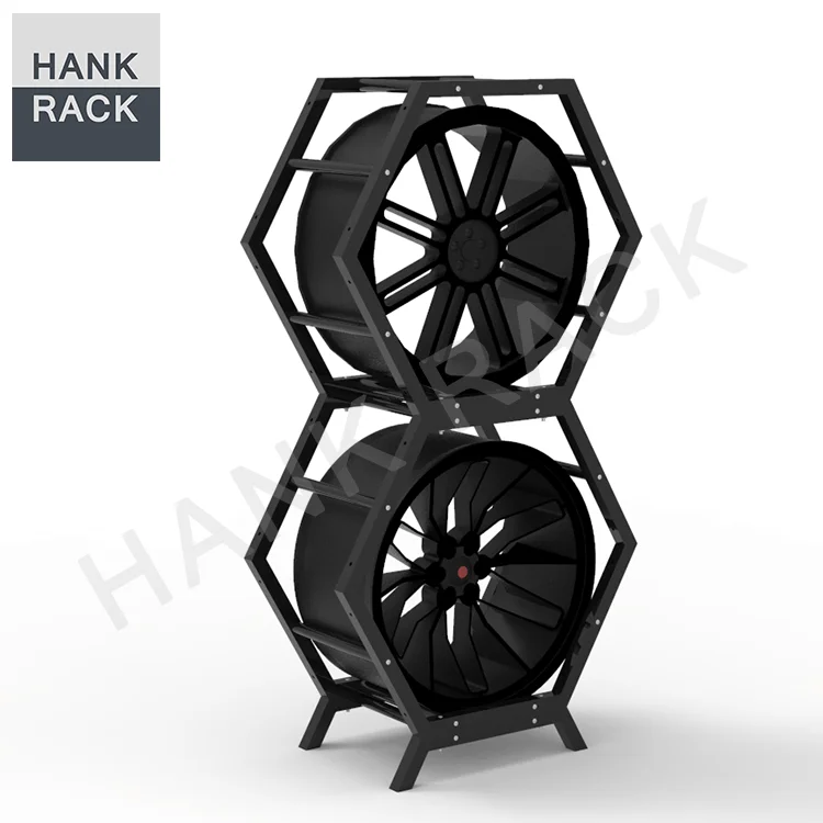 Honeycomb hexagon car rim display stand alloy wheel display rack wheel rim display rack