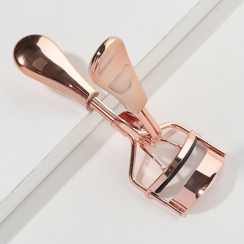 LOW MOQ 2021 Wholesale Silicone Eyelash Curler With Comb Rose Gold Black Silver Color Curler Eyelash OEM
