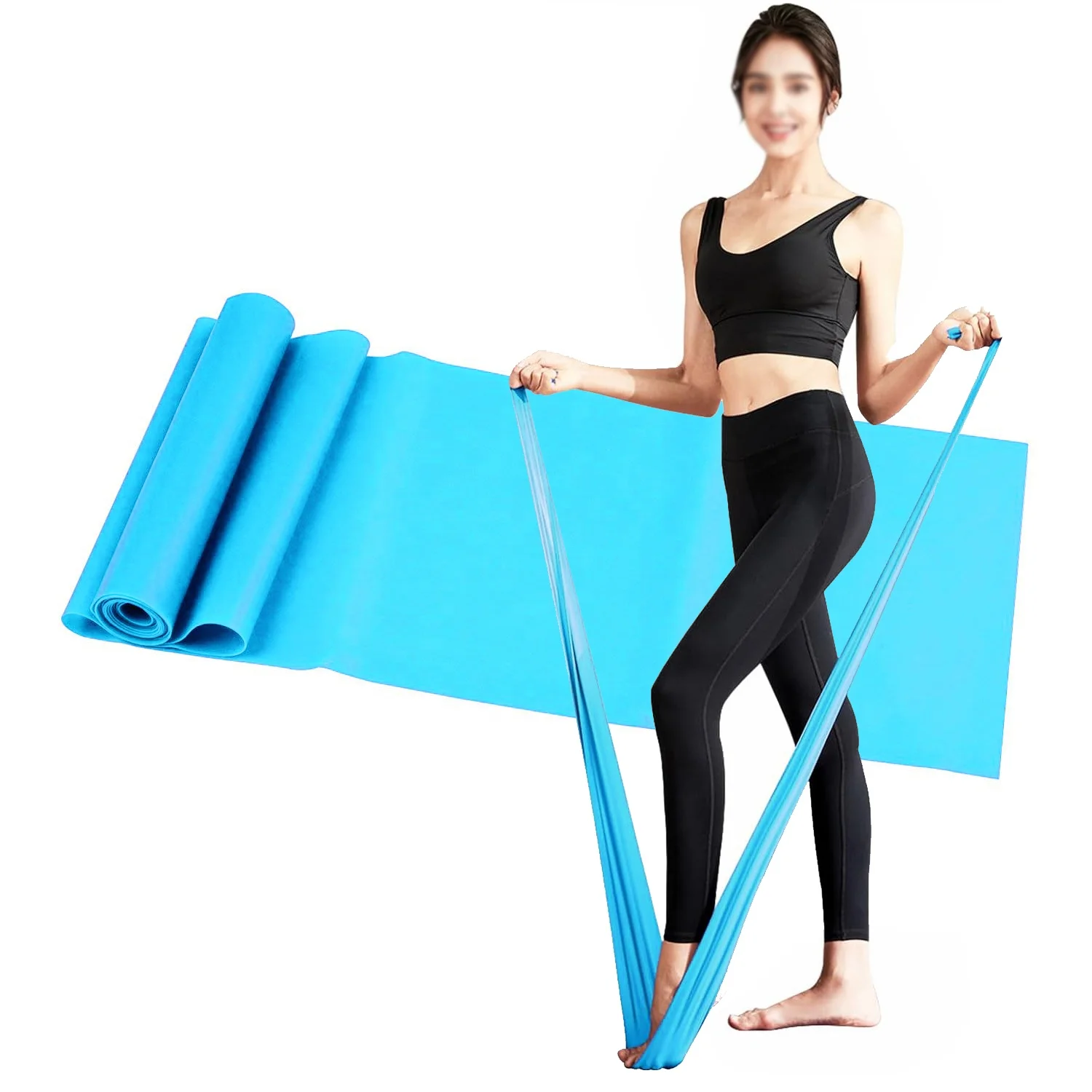 Yoga Stretch Strips Resistance Bands Elastic Physical Therapy Gym Workout Home Exercise Fitness Body Building Equipment