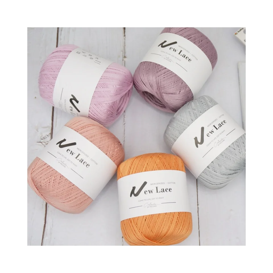 2024 Crochet Yarn Solid Colour 100% Cotton Size 6 Lace Spring/Summer Medium Fine Woolen Threads