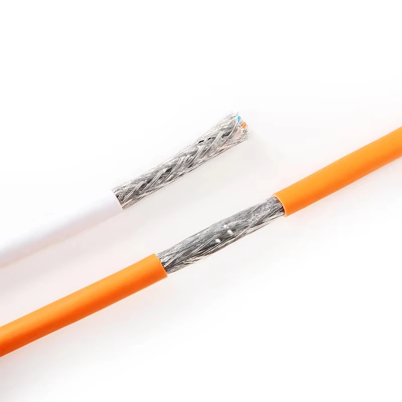 Cat6A SFTP LAN Cable 4 Twisted Pair 23AWG Copper Cable Indoor Ethernet Communication Network Cable