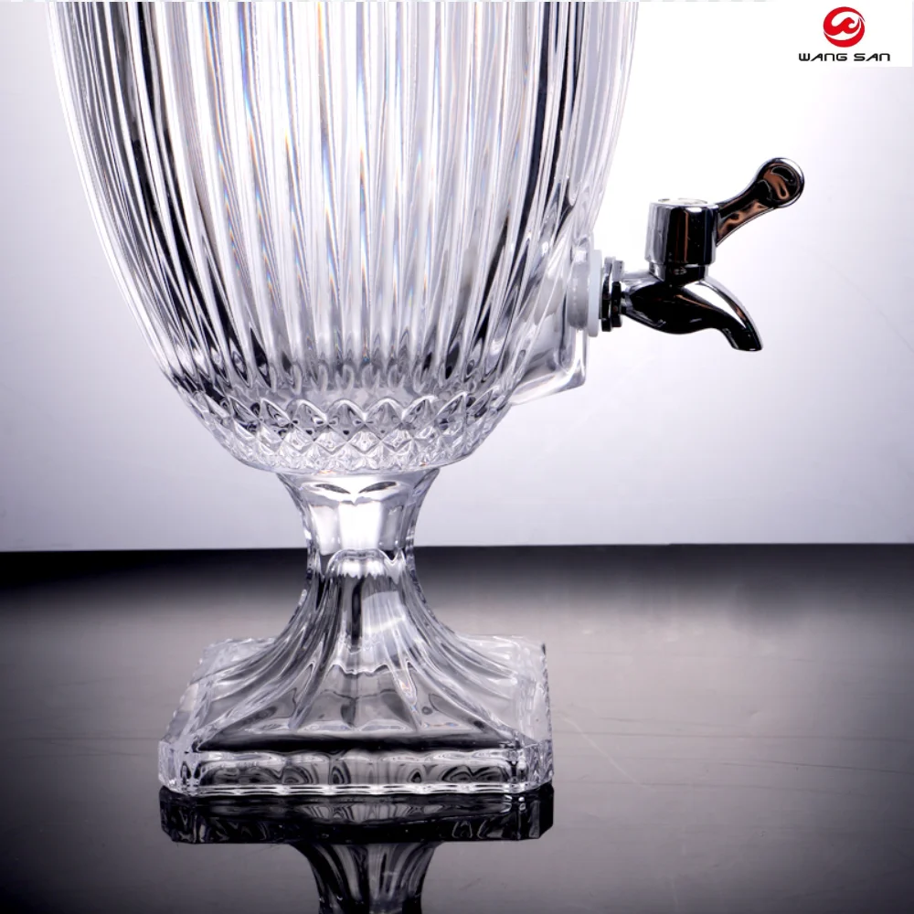 Hot sale 4L large glass beverage dispenser for Restaurant glass mason jar beverage drink dispenser with ice