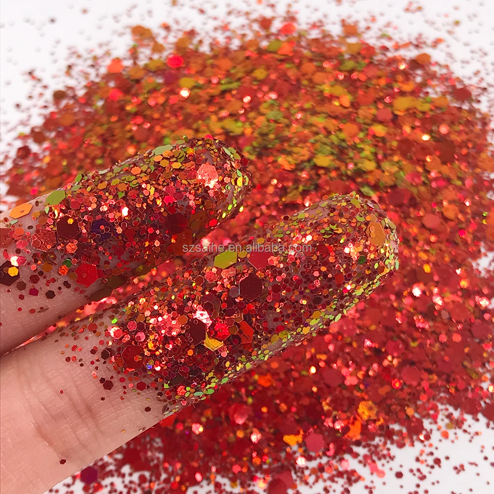 Bulk Wholesale Polyester Iridescent Dot Shape Glitter Multi-colors Mix