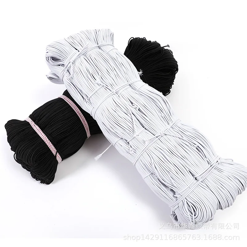 Customized Garment Polyester Rope Stretch Round Cord Wrapped Elastic Drawstring