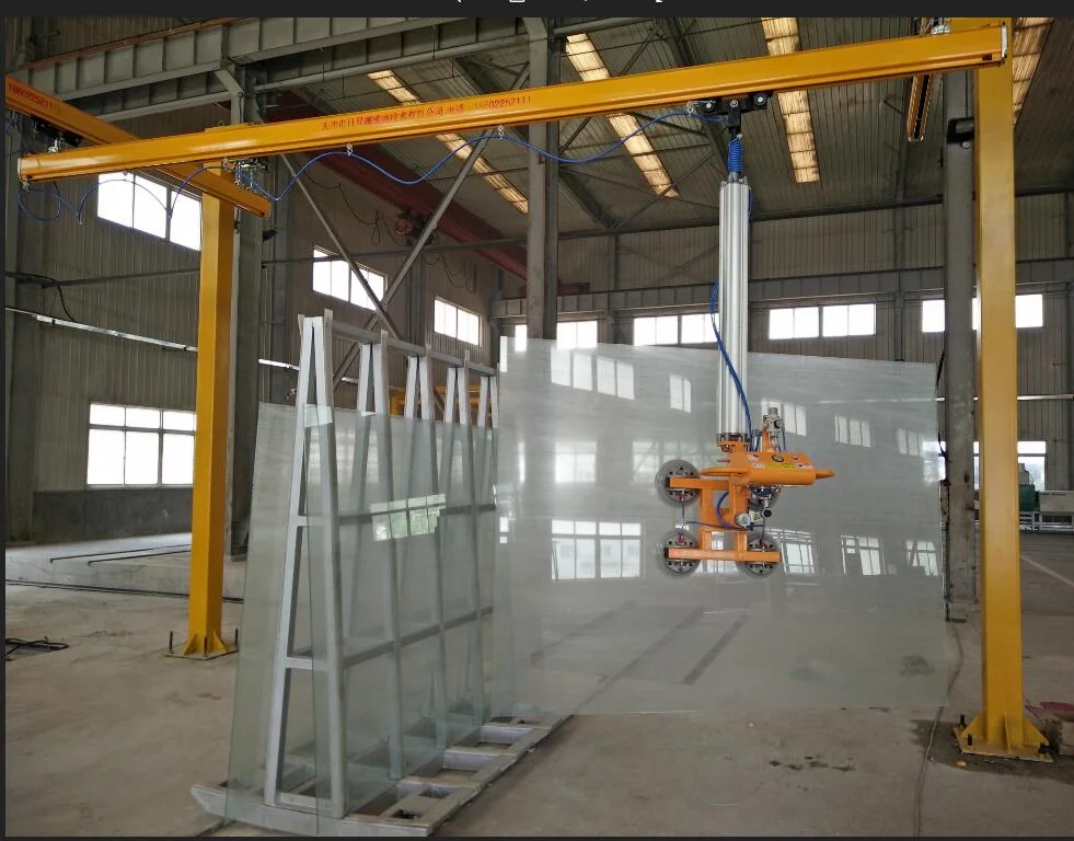 Gantry Pneumatic vacuum Glass Lifter Lifting system Machine with 90 degree flip and 180 degree rotation
