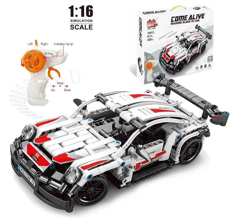 1/16 Scale Remote Control Drift Car Building Blocks Sets Model Super Car DIY Assembled Bricks Sets Toys For Kids