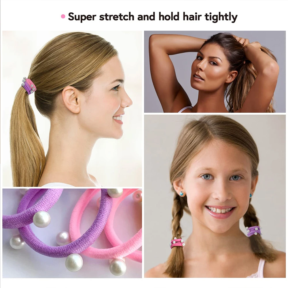 temperament pearl hair ribbons woman elastic hair bands Hot Sale hair bands for girls