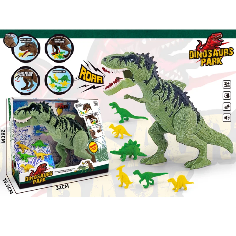 Dinosaur World Wild Roar Tyrannosaurus Dinosaur Figure with Continuing Roar Sound and Lighting