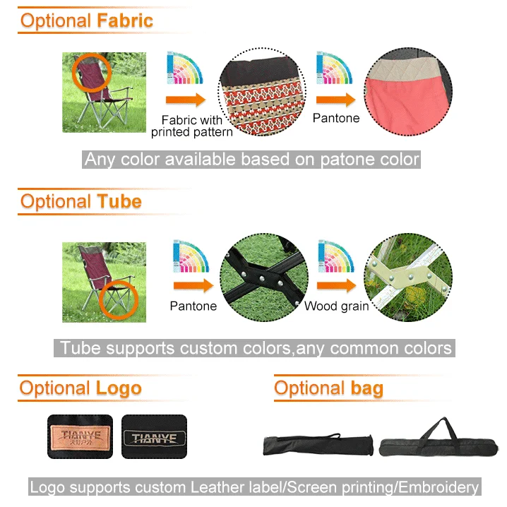 wholesales custom top quality aluminum fishing beach outdoor foldable camping chair