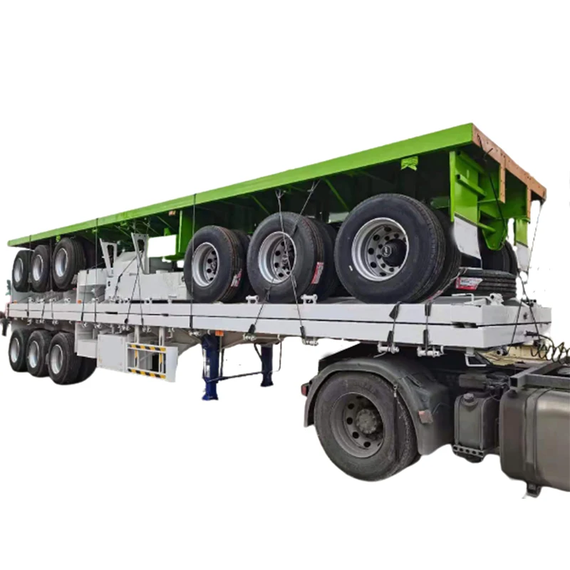 3 Axle flatbed container semi-trailer truck 60 ton container flatbed trailer
