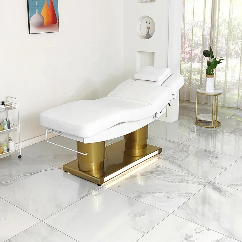 New Foldable Black Aesthetic Facial Beauty Lash Modern Eyelash Spa Tattoo Bed With Stool Electric Examination  Massage Table