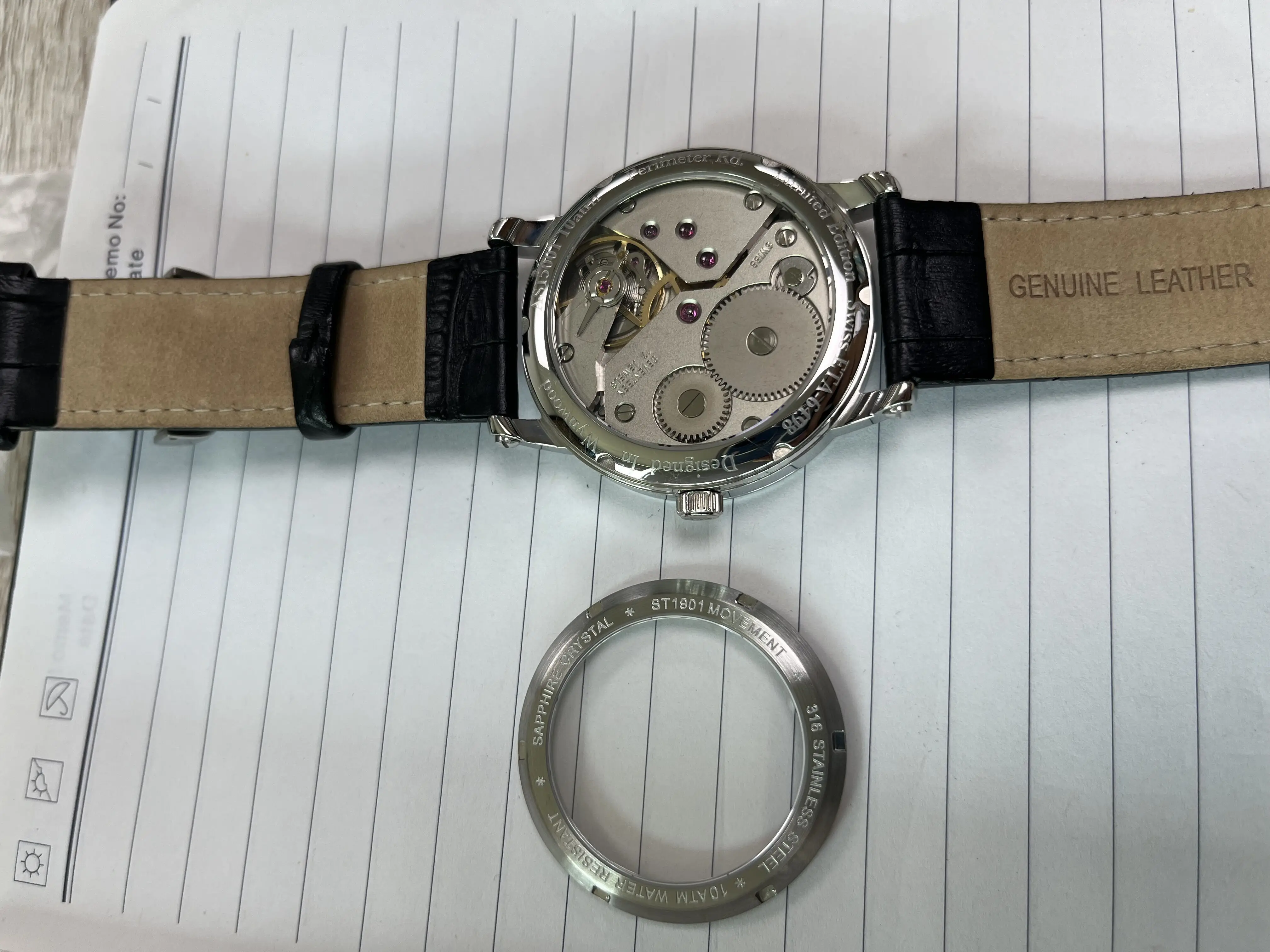 ETA 2824 Case Wrist Watch Parts Custom Size Steel Watch Case Luxury Sapphire Glass 44mm Watch Case