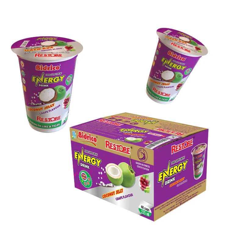 Bidrico Custom Logo Carbonated Energy Drink Water-Based with Sugar Additives Vietnam Manufacturer Box Packaging Halal Certified