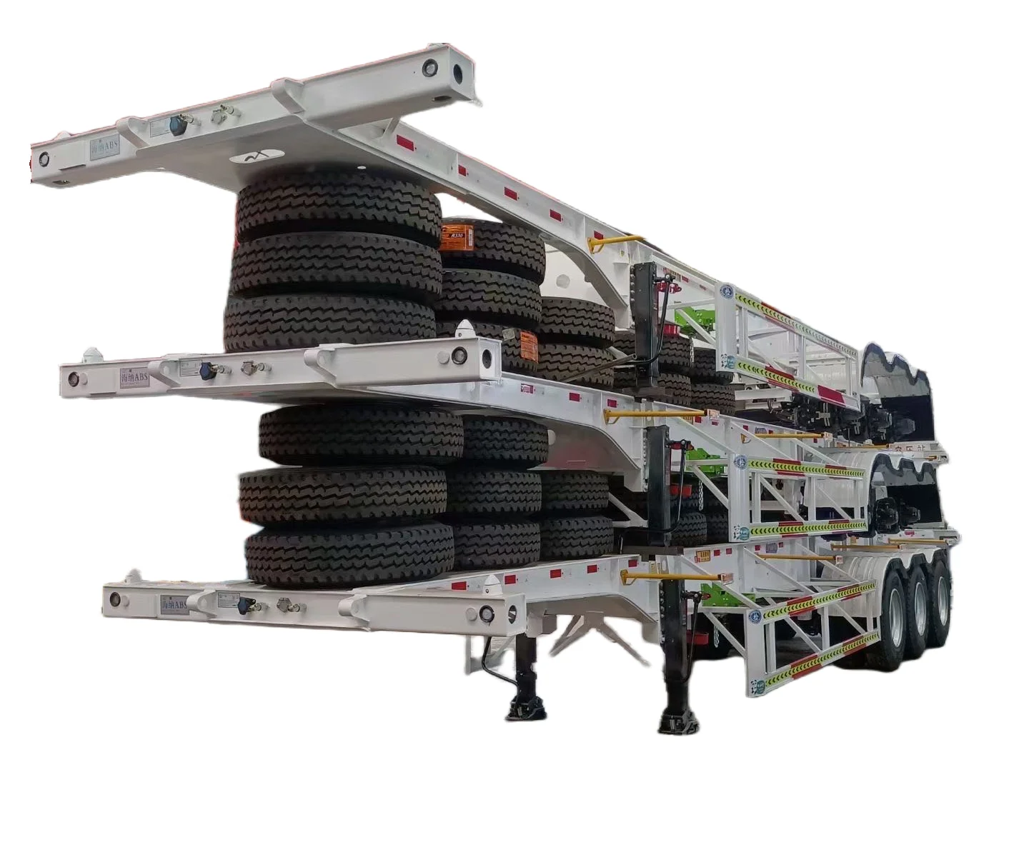 New customization 3 Axle 40ft 20ft skeleton semi trailer container chassis for container carrier parts