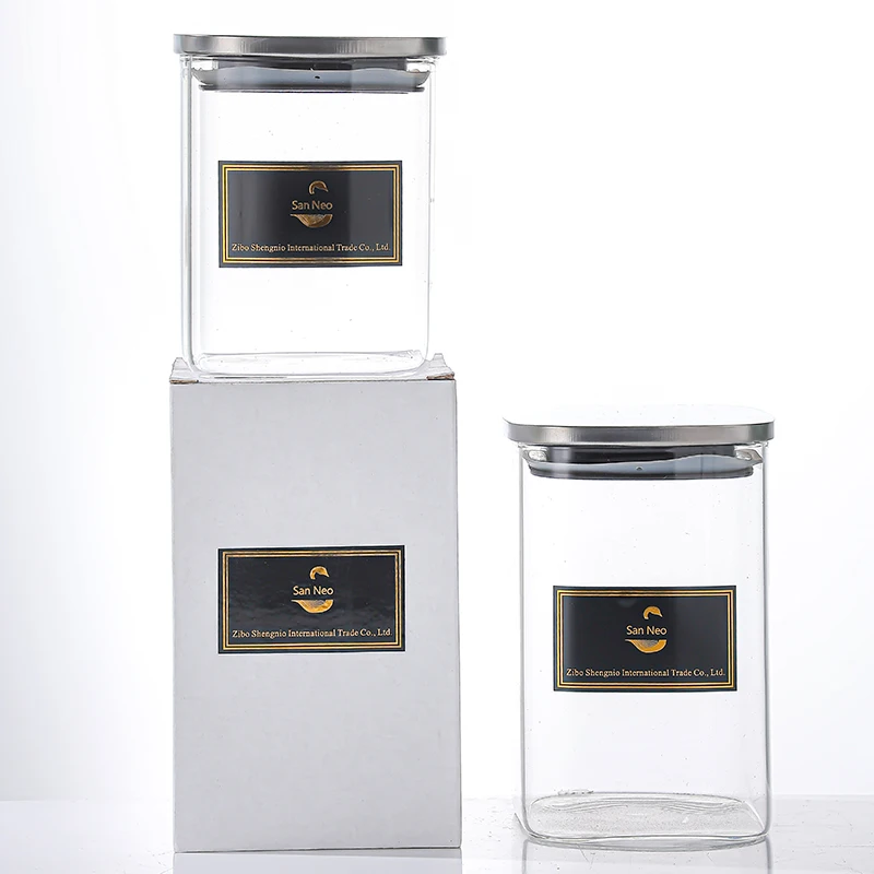 Excellent Quality Glass Spaghetti Candy Biscuit Storage Containers Glass Storage Jars 1.5l