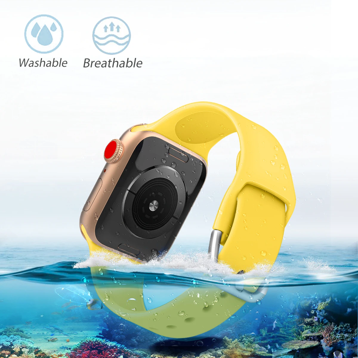 Watch Accessories Silicone Strap For appel Watch Bands  1 2 3 4 5 6 7 8/Se  Rubber Wrist Band iPhone watch For 38Mm 40Mm 42Mm 44Mm 41Mm 45Mm