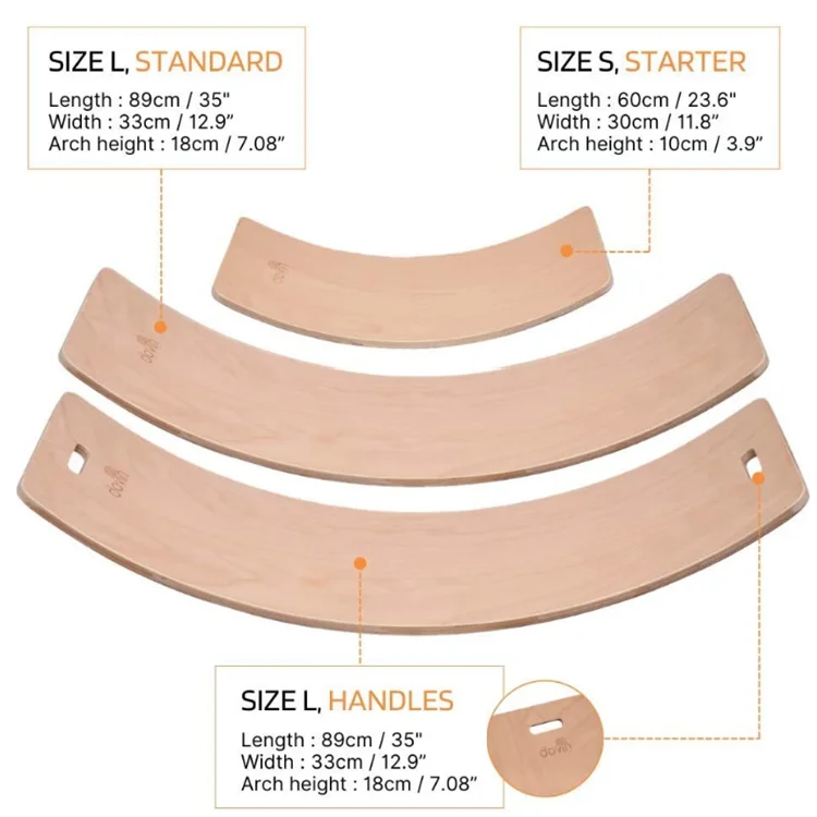 Hot Sale Kids Wooden Balance Board Balance Beam High Quality Wobble Balance Board