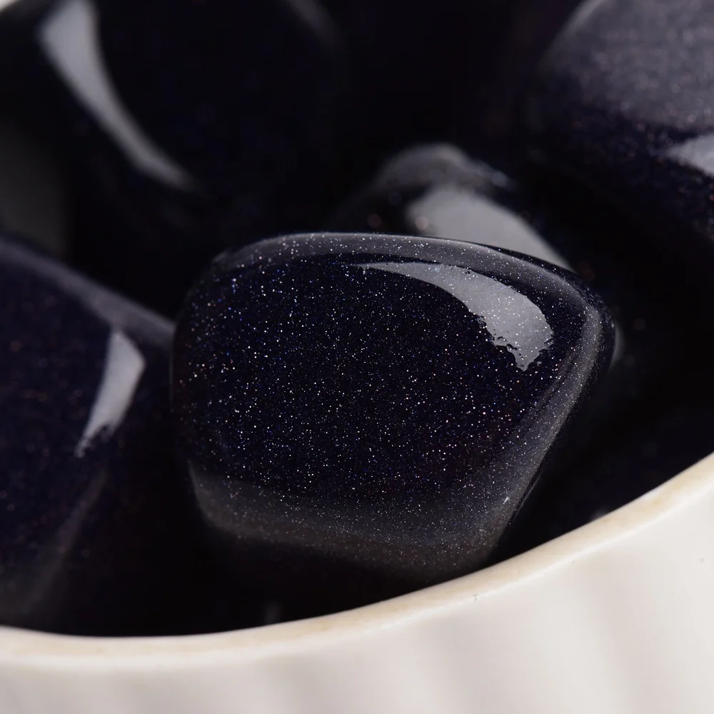 Custom natural polished healing tumbled stones bulk blue sandstone crystal tumbled stone