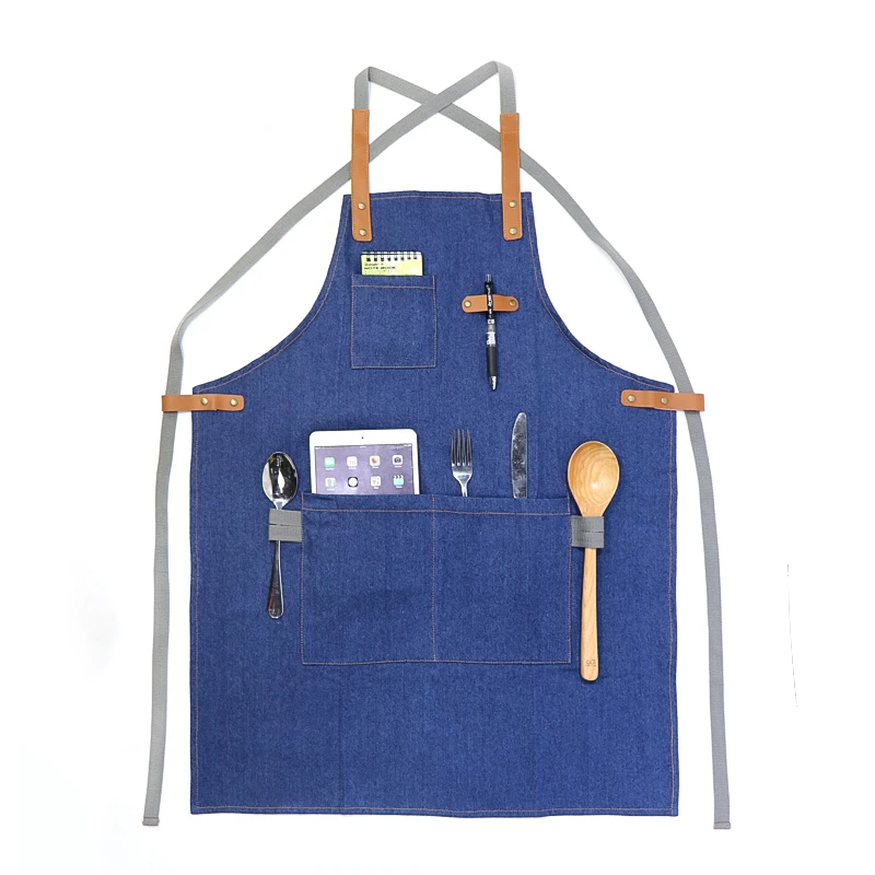 Fashion Wholesale Design Functional Printing Soft Comfortable Apron Eco-friendly Comfortable Kitchen Apron