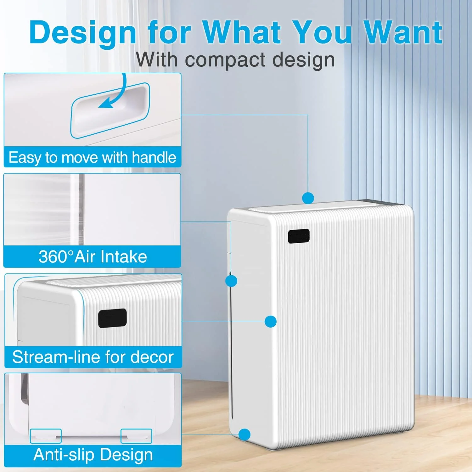 Desktop Room Air Purifier Wifi Tuya Home Electrical Big Uv Portable Purifiers Dust Household Air Purifier