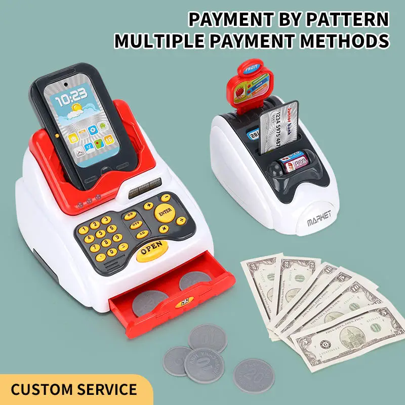 Supermarket Toy Kids Cash Register Set Credit Card Machine Toy