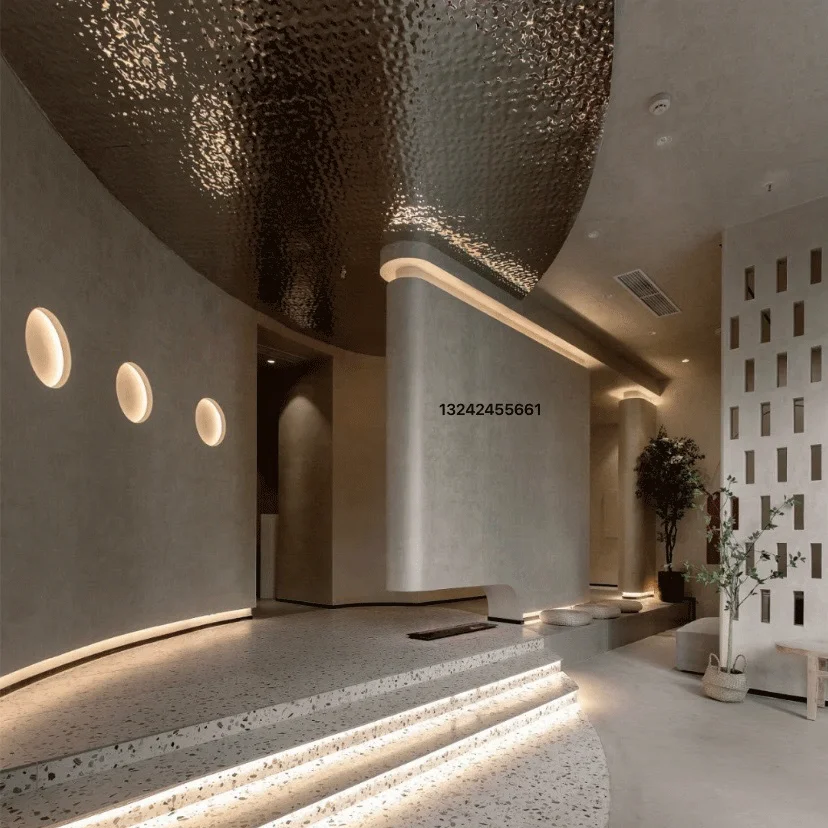 Decorative Colored Stamp SS 201 430 304 Wall Panel Water Ripple Hammered Stainless Steel Sheet For Curtain Wall