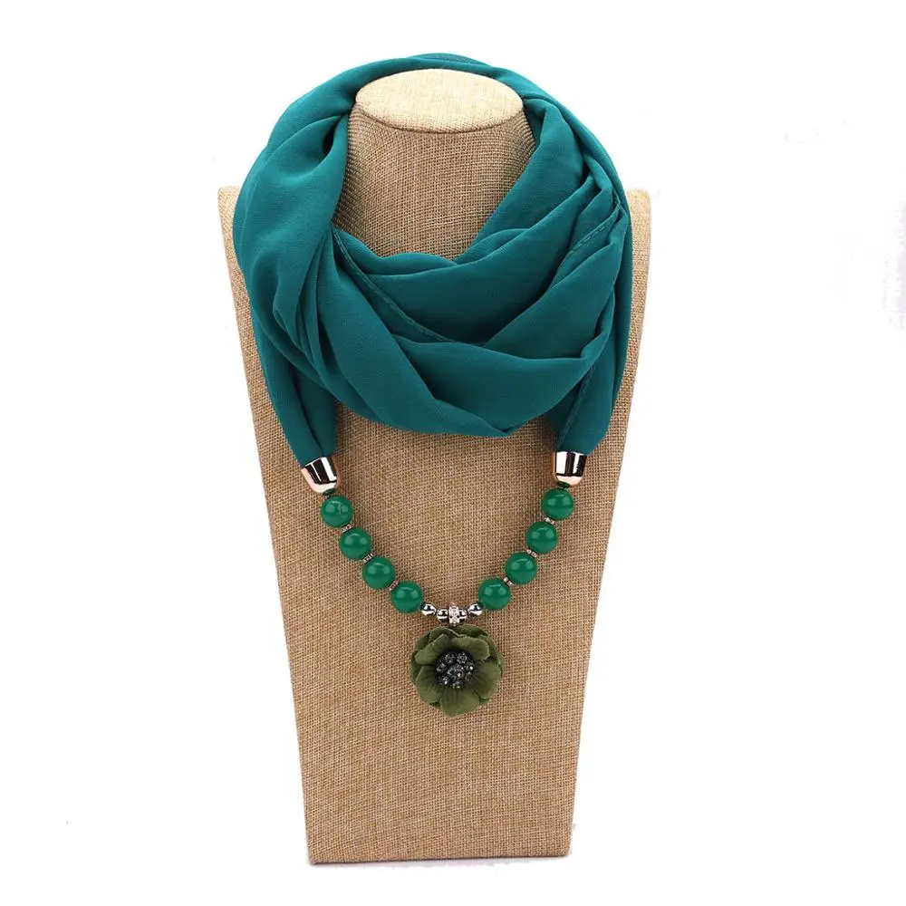 Женское шифоновое ожерелье с жемчужинами на весну и осень-зиму