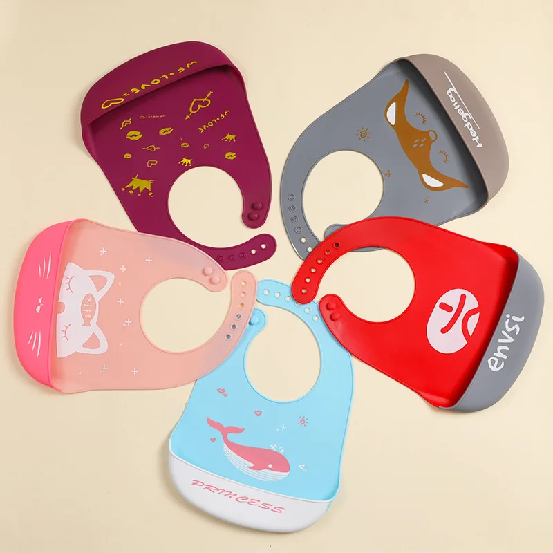 
Wholesale Customized Waterproof Baby Kids Feeding Silicone Baby Bibs 
