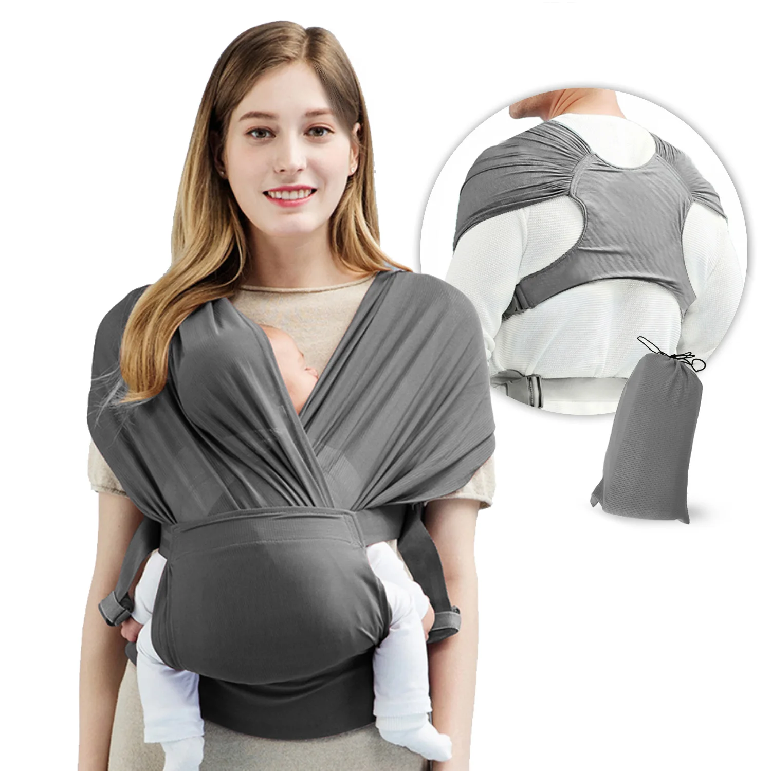 Newborn Baby Carrier Soft Baby Wrap Breathable Wrap Adjustable Buckle Simple Wear