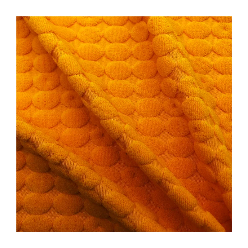 2023 new design Oval shaped towel terry fabric 94%polyester 6%spandex warm jacquard terry knitted fabric for garments