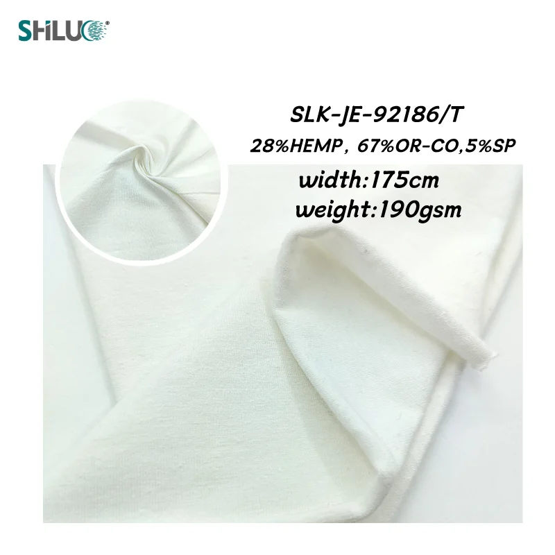 hemp organic cotton spandex  jersey fabrics soft comfortable weft knitted fabric for underwear