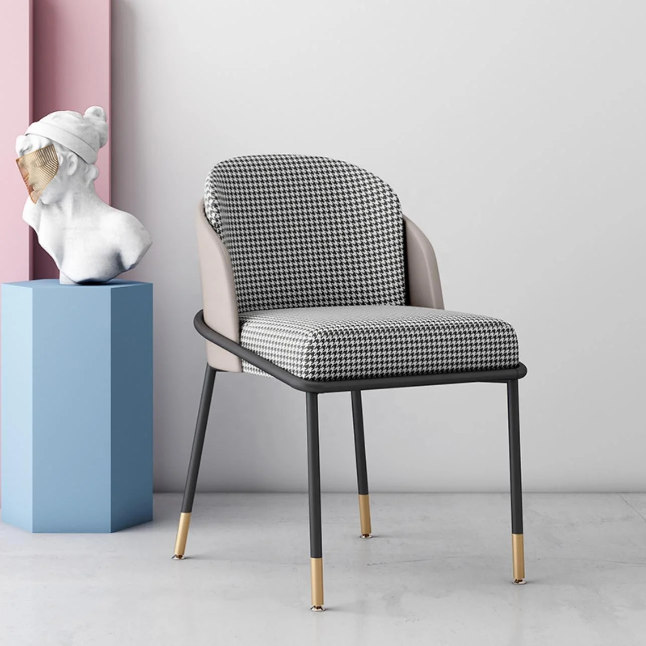 
2020 American popular design luxury hotel furniture fabric leather chair 