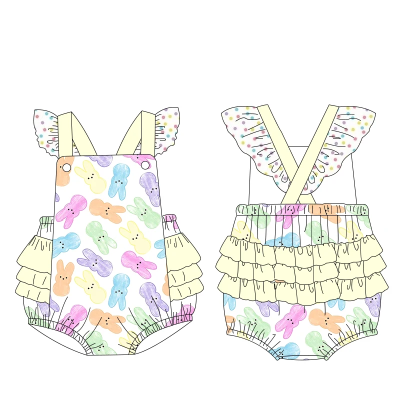 Newborn Baby Romper Floral Pattern Girl Clothes Beautiful Toddler Kids Clothes Custom Baby Romper