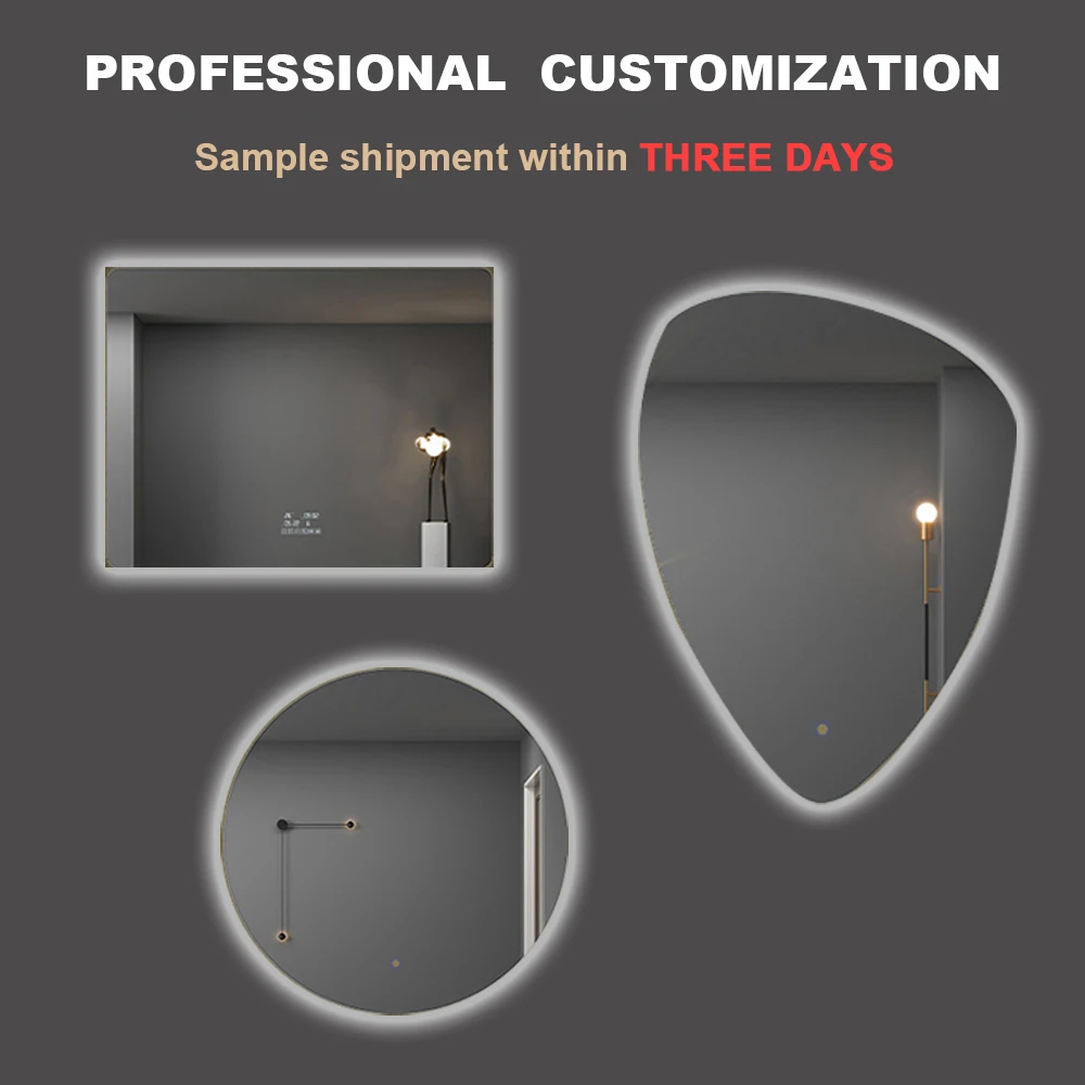 Foshan Goodway  winning rectangle vanity bathroom home luxury bathroom back lit 32 inch smart gym mirror with tv led