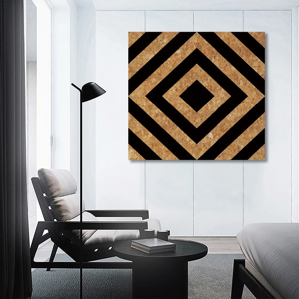 
Geometrical Pattern Printed Home Decor Wall Art Memo Board Custom Cork Board 