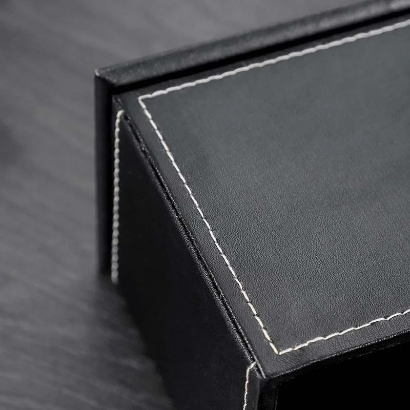 Hot Sale Christmas Gifts Double Holder Leather Multi-function Desk Stationery Organizer Pen Pencil Holder