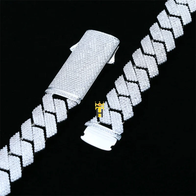 Iced out cz miami cuban chain necklace thick link chain necklace wide diamond hiphop rapper necklace